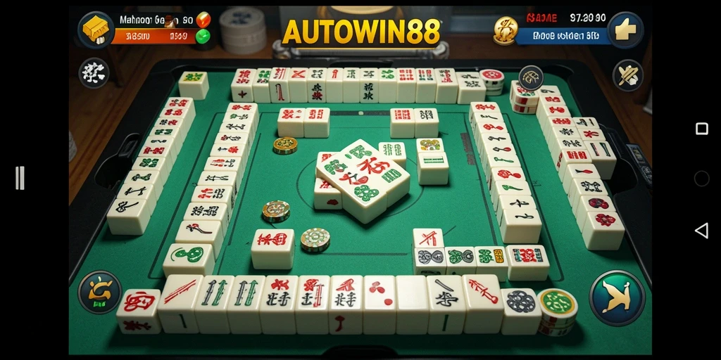 Screenshot utama AUTOWIN88 menampilkan gameplay Mahjong yang seru.