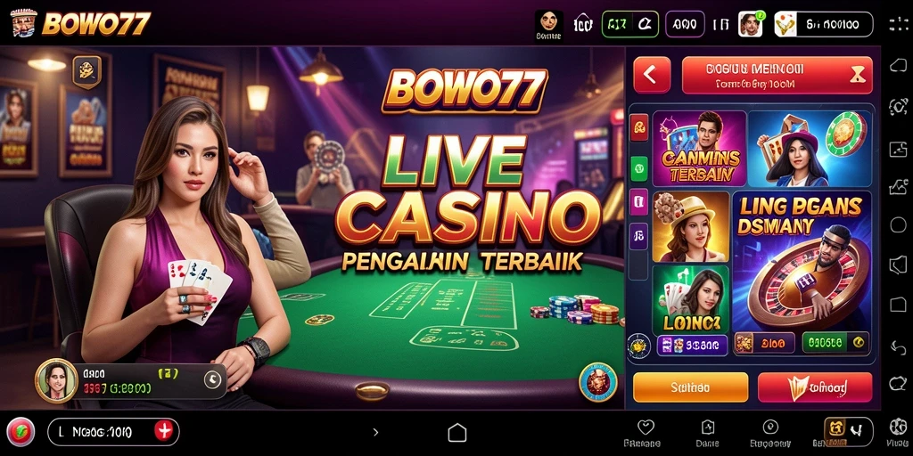 Tampilan gameplay Live Casino yang menarik di BOWO77.