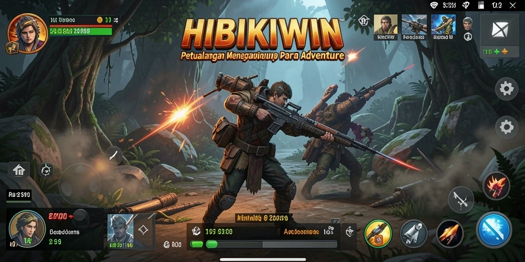 Tangkapan layar HIBIKIWIN menampilkan aksi petualangan mendebarkan di dunia terbuka.