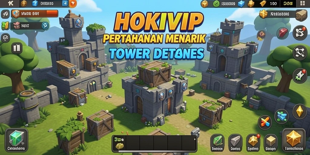 Screenshot gameplay HOKIVIP yang menunjukkan strategi Tower Defense yang menarik.