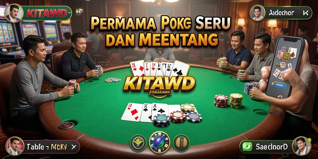 Tampilan gameplay Poker yang mendebarkan dan menyenangkan di KITAWD.