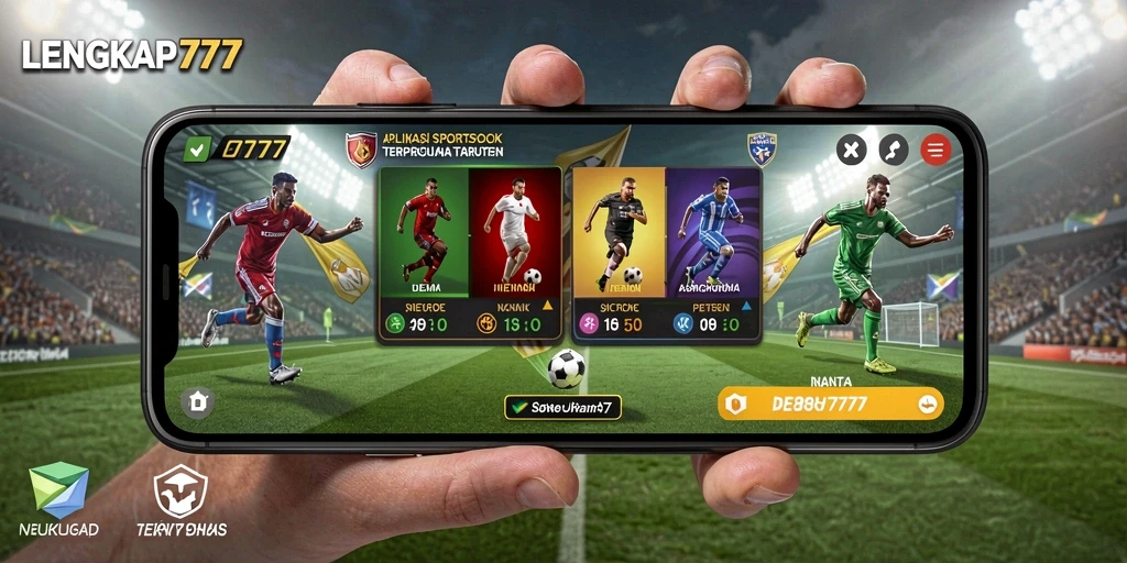 Screenshot utama LENGKAP777 menampilkan antarmuka sportsbook yang menarik dan informatif.