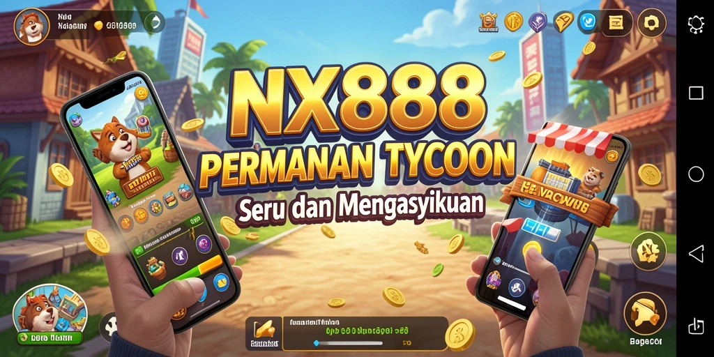 Screenshot utama NX888 menampilkan pengalaman gameplay Tycoon yang seru dan interaktif.