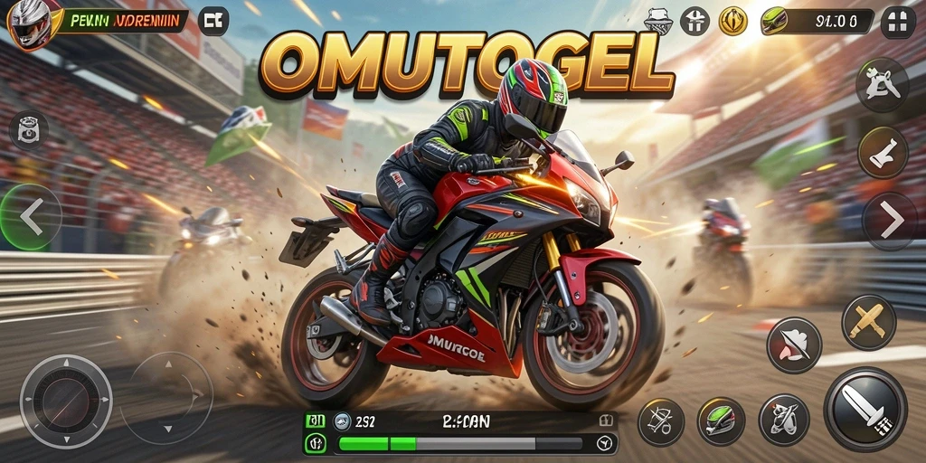 Tampilan menarik menghadirkan pengalaman balapan motor yang mendebarkan.