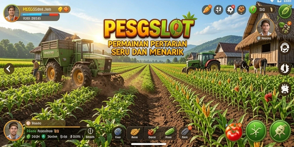 Screenshot PESGSLOT menampilkan gameplay seru pertanian yang realistis.