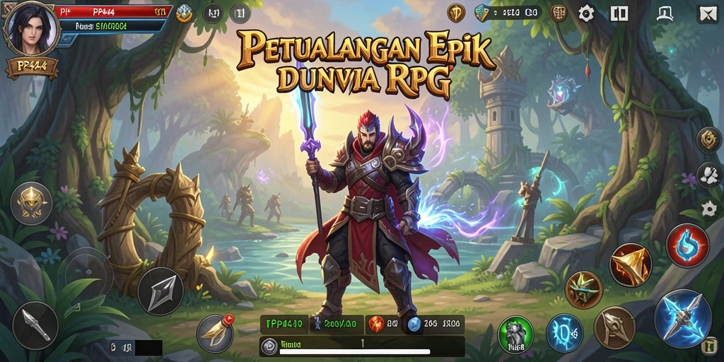 Gameplay PP444 yang mendebarkan dalam dunia RPG yang fantastis.