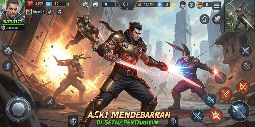 Tampilkan pertarungan mendebarkan dari game SATU77 dengan grafis menawan.