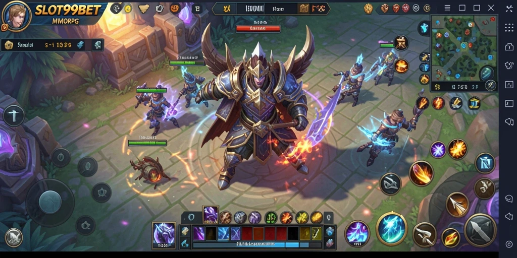 Screenshot dari gameplay SLOT99BET menunjukkan petualangan seru dalam MMORPG.