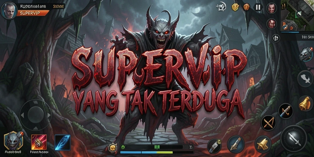 Tangkapan layar dari gameplay SUPERVIP yang menyeramkan dan mencekam.