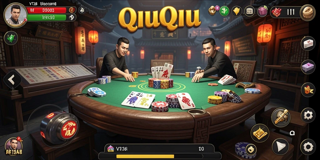 Tampilan gameplay seru dari VT38 saat bermain QiuQiu.