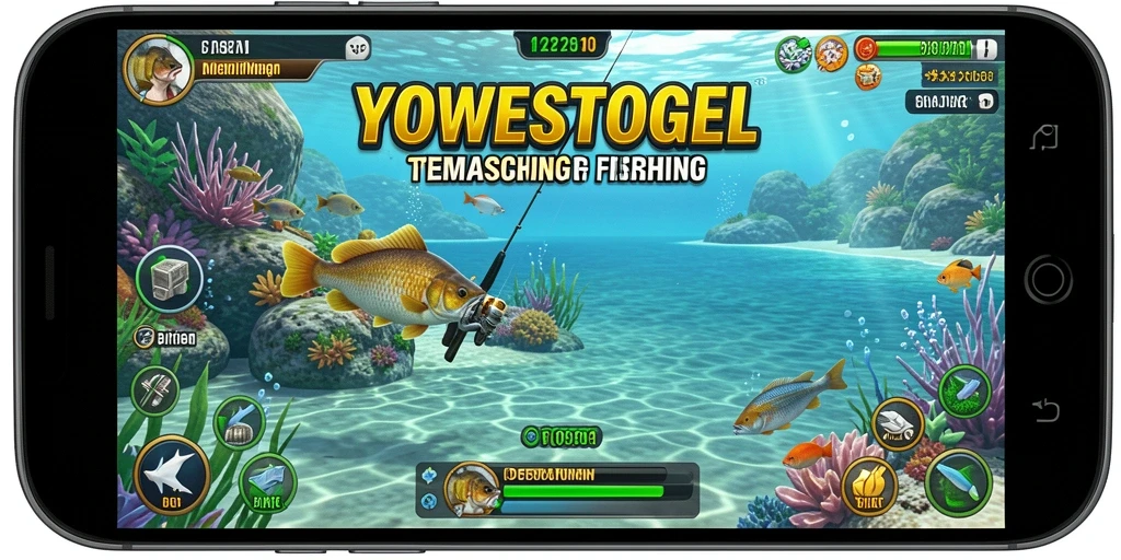 Screenshot YOWESTOGEL menampilkan momen seru saat memancing di lautan.